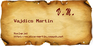 Vajdics Martin névjegykártya