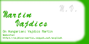 martin vajdics business card